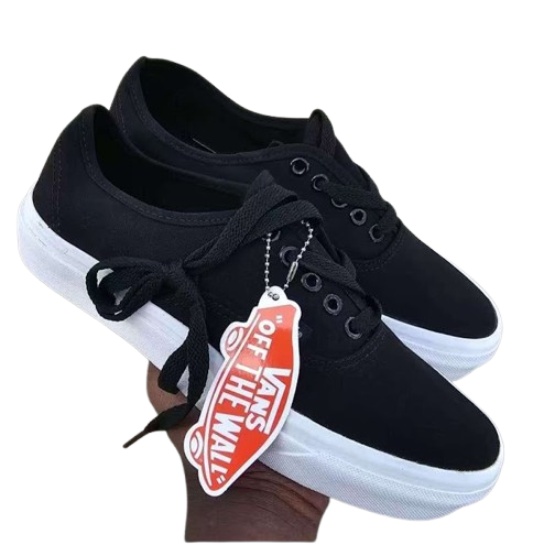 Vans Authentic Classic Low-Top Skate Shoes - Black & True White